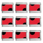 Polka Dots - Black on Alizarin Red 9mm Italian Charm (9 pack)