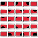 Polka Dots - Black on Alizarin Red 9mm Italian Charm (25 pack)