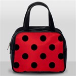 Polka Dots - Black on Alizarin Red Classic Handbag (One Side)