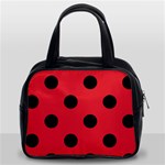 Polka Dots - Black on Alizarin Red Classic Handbag (Two Sides)