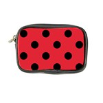 Polka Dots - Black on Alizarin Red Coin Purse