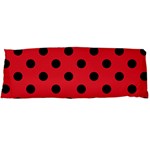 Polka Dots - Black on Alizarin Red Body Pillow Case (Dakimakura) (One Side)