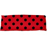 Polka Dots - Black on Alizarin Red Body Pillow Case Dakimakura (Two Sides)