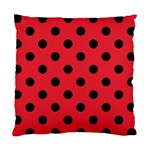 Polka Dots - Black on Alizarin Red Standard Cushion Case (One Side)