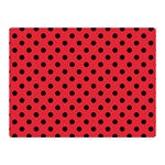 Polka Dots - Black on Alizarin Red Double Sided Flano Blanket (Mini)