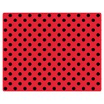 Polka Dots - Black on Alizarin Red Double Sided Flano Blanket (Medium)