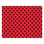 Polka Dots - Black on Alizarin Red Double Sided Flano Blanket (Large)