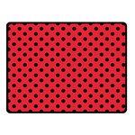 Polka Dots - Black on Alizarin Red Double Sided Fleece Blanket (Small) (Two Sides)