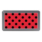 Polka Dots - Black on Alizarin Red Memory Card Reader (Mini)