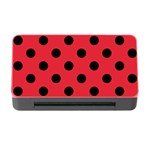 Polka Dots - Black on Alizarin Red Memory Card Reader with CF