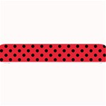 Polka Dots - Black on Alizarin Red Small Bar Mat