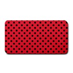 Polka Dots - Black on Alizarin Red Medium Bar Mat