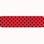 Polka Dots - Black on Alizarin Red Medium Bar Mat