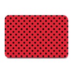 Polka Dots - Black on Alizarin Red Plate Mat