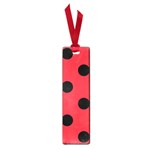 Polka Dots - Black on Alizarin Red Small Book Mark