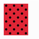 Polka Dots - Black on Alizarin Red Small Garden Flag (Two Sides)