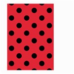 Polka Dots - Black on Alizarin Red Large Garden Flag (Two Sides)