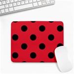 Polka Dots - Black on Alizarin Red Small Mousepad