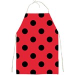 Polka Dots - Black on Alizarin Red Full Print Apron