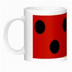 Polka Dots - Black on Alizarin Red Night Luminous Mug