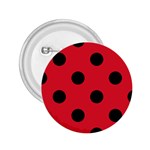 Polka Dots - Black on Alizarin Red 2.25  Button