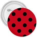 Polka Dots - Black on Alizarin Red 3  Button