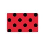 Polka Dots - Black on Alizarin Red Magnet (Name Card)