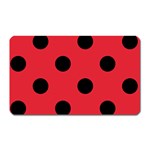 Polka Dots - Black on Alizarin Red Magnet (Rectangular)