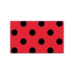 Polka Dots - Black on Alizarin Red Sticker (Rectangular)