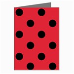 Polka Dots - Black on Alizarin Red Greeting Cards (Pkg of 8)