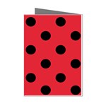 Polka Dots - Black on Alizarin Red Mini Greeting Cards (Pkg of 8)