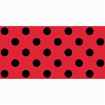 Polka Dots - Black on Alizarin Red 4  x 8  Photo Cards