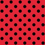 Polka Dots - Black on Alizarin Red ScrapBook Page 12  x 12 