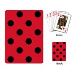 Polka Dots - Black on Alizarin Red Playing Cards Single Design