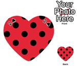 Polka Dots - Black on Alizarin Red Playing Cards 54 (Heart)