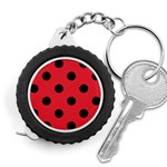 Polka Dots - Black on Alizarin Red Measuring Tape