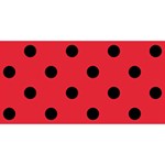 Polka Dots - Black on Alizarin Red YOU ARE INVITED 3D Greeting Card (8x4)