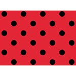 Polka Dots - Black on Alizarin Red Birthday Cake 3D Greeting Card (7x5)