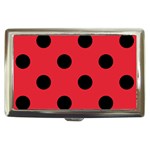 Polka Dots - Black on Alizarin Red Cigarette Money Case