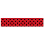 Polka Dots - Black on Fire Engine Red Flano Scarf (Small)