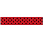 Polka Dots - Black on Fire Engine Red Flano Scarf (Large)