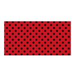 Polka Dots - Black on Fire Engine Red Satin Wrap