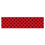 Polka Dots - Black on Fire Engine Red Satin Scarf (Oblong)