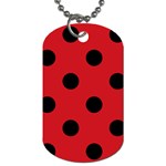 Polka Dots - Black on Fire Engine Red Dog Tag (One Side)