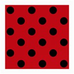 Polka Dots - Black on Fire Engine Red Medium Glasses Cloth