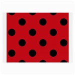 Polka Dots - Black on Fire Engine Red Large Glasses Cloth