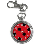 Polka Dots - Black on Fire Engine Red Key Chain Watch