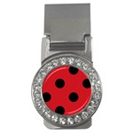 Polka Dots - Black on Fire Engine Red Money Clip (CZ)