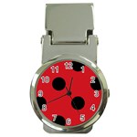 Polka Dots - Black on Fire Engine Red Money Clip Watch