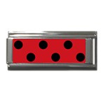 Polka Dots - Black on Fire Engine Red Superlink Italian Charm (9mm)